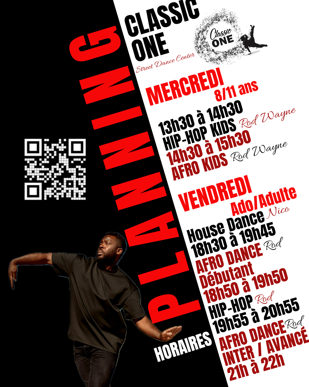 Planning des cours